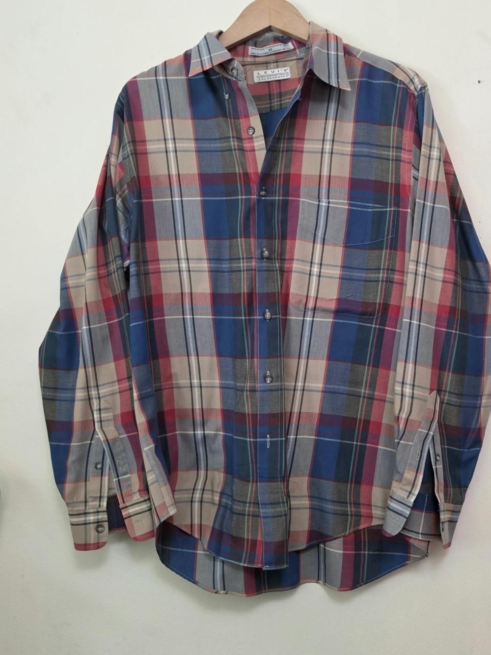 Vintage 1980s Levi's plaid button up short Size M